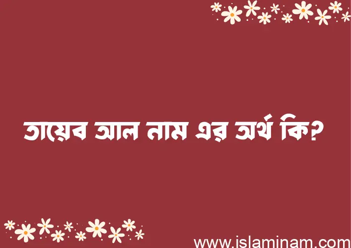 তায়েব আল নামের অর্থ কি, ইসলামিক আরবি এবং বাংলা অর্থ জানুন