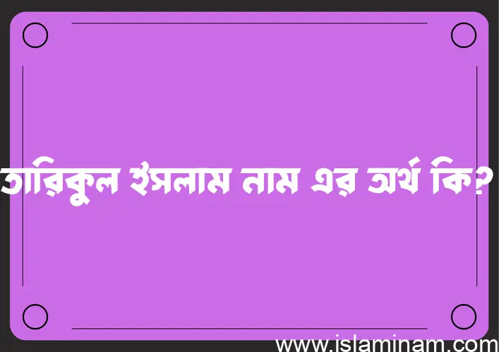 তারিকুল ইসলাম নামের অর্থ কি? (ব্যাখ্যা ও বিশ্লেষণ) জানুন