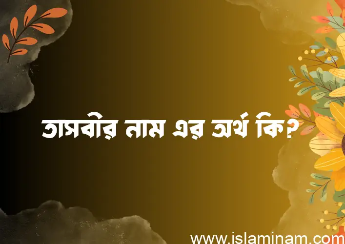 তাসবীর নামের আর্থ কি?