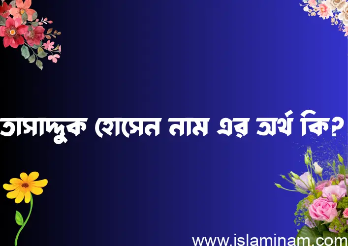 তাসাদ্দুক হোসেন নামের অর্থ কি? তাসাদ্দুক হোসেন নামের ইসলামিক অর্থ এবং বিস্তারিত তথ্য সমূহ