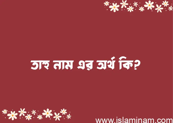 তাহু নামের বাংলা আরবি ইসলামিক অর্থ কি?