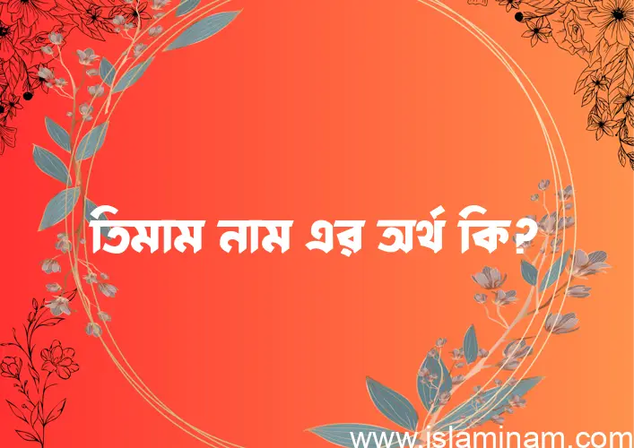 তিমাম নামের অর্থ কি? তিমাম নামের ইসলামিক অর্থ এবং বিস্তারিত তথ্য সমূহ