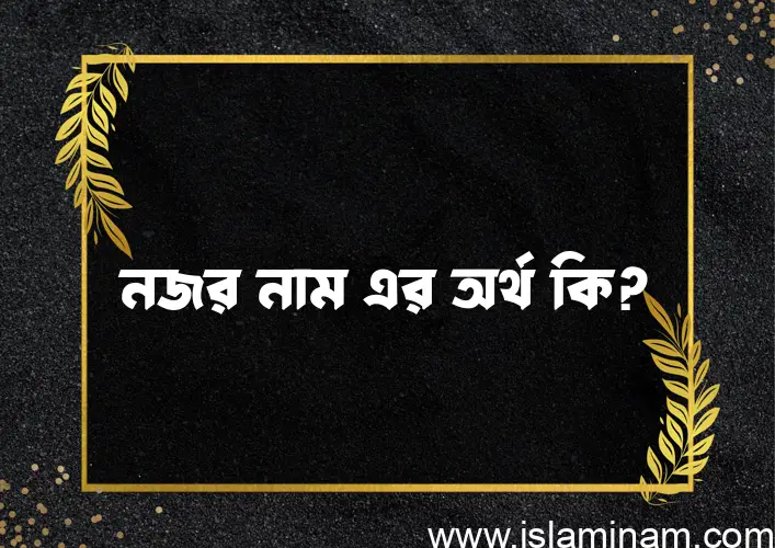 নজর নামের আর্থ কি?