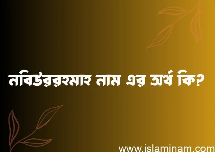 নবিউররহমাহ নামের অর্থ কি? নবিউররহমাহ নামের বাংলা, আরবি/ইসলামিক অর্থসমূহ