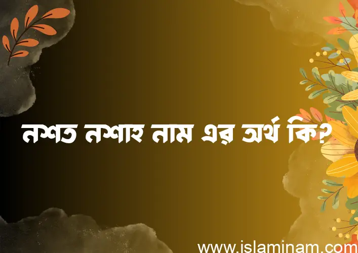 নশত নশাহ নামের আর্থ কি?