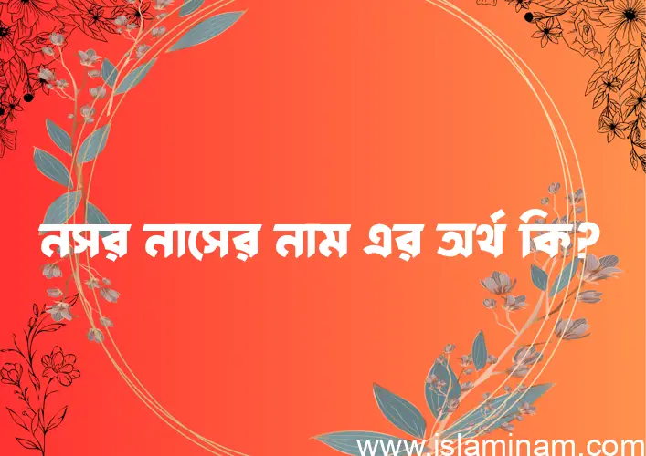 নসর নাসের নামের আর্থ কি?