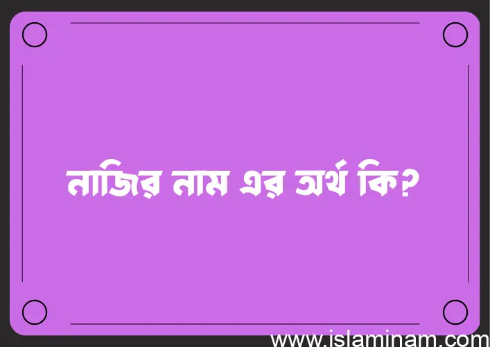 নাজির নামের অর্থ কি? (ব্যাখ্যা ও বিশ্লেষণ) জানুন