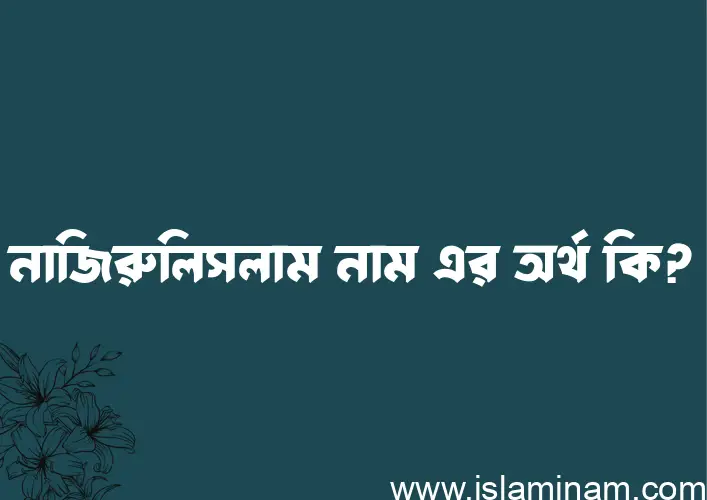 নাজিরুলিসলাম নামের অর্থ কি? নাজিরুলিসলাম নামের বাংলা, আরবি/ইসলামিক অর্থসমূহ