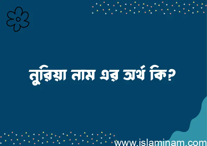 নুরিয়া নামের অর্থ কি? নুরিয়া নামের বাংলা, আরবি/ইসলামিক অর্থসমূহ