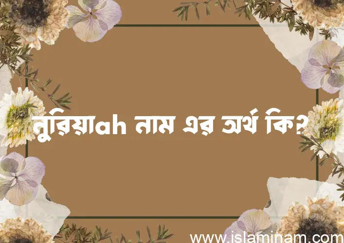 নুরিয়াah নামের অর্থ কি? ইসলামিক আরবি বাংলা অর্থ এবং নামের তাৎপর্য