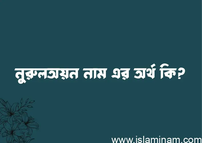 নুরুলঅয়ন নামের অর্থ কি এবং ইসলাম কি বলে? (বিস্তারিত)