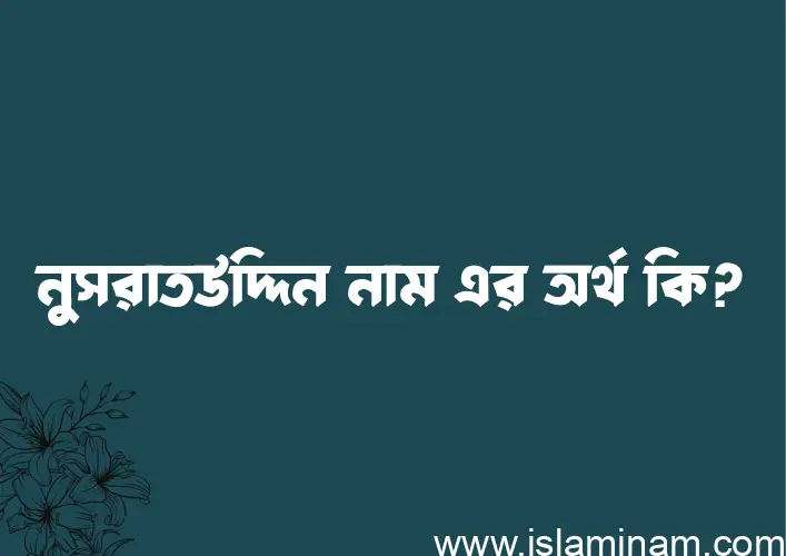 নুসরাতউদ্দিন নামের অর্থ কি? (ব্যাখ্যা ও বিশ্লেষণ) জানুন