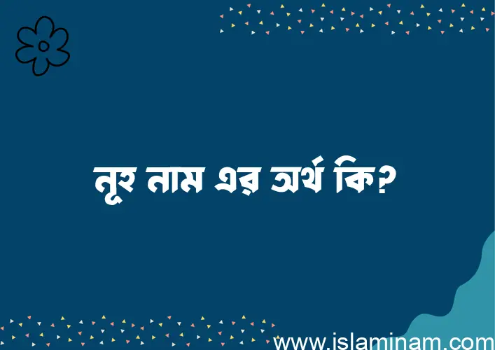 নূহ নামের অর্থ কি? নূহ নামের বাংলা, আরবি/ইসলামিক অর্থসমূহ