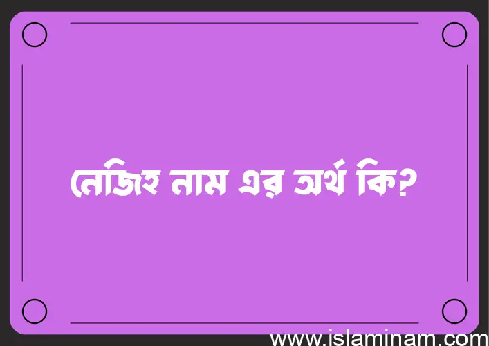 নেজিহ নামের আর্থ কি?