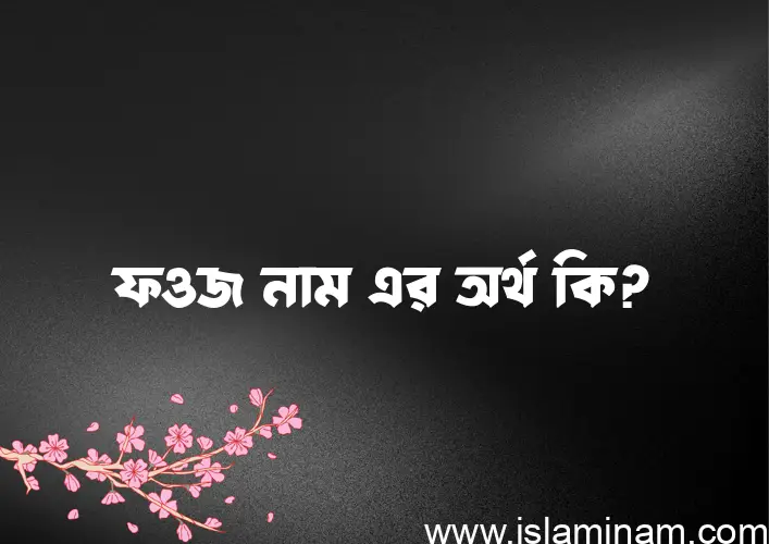 ফওজ নামের অর্থ কি এবং ইসলাম কি বলে? (বিস্তারিত)