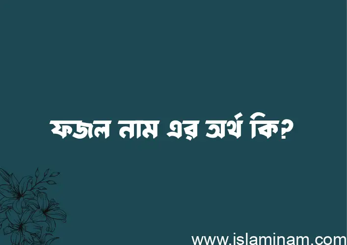 ফজল নামের অর্থ কি? (ব্যাখ্যা ও বিশ্লেষণ) জানুন