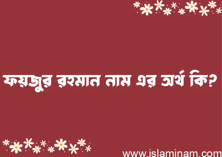 ফয়জুর রহমান নামের অর্থ কি? ফয়জুর রহমান নামের ইসলামিক অর্থ এবং বিস্তারিত তথ্য সমূহ