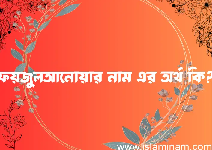 ফয়জুলআনোয়ার নামের অর্থ কি, ইসলামিক আরবি এবং বাংলা অর্থ জানুন