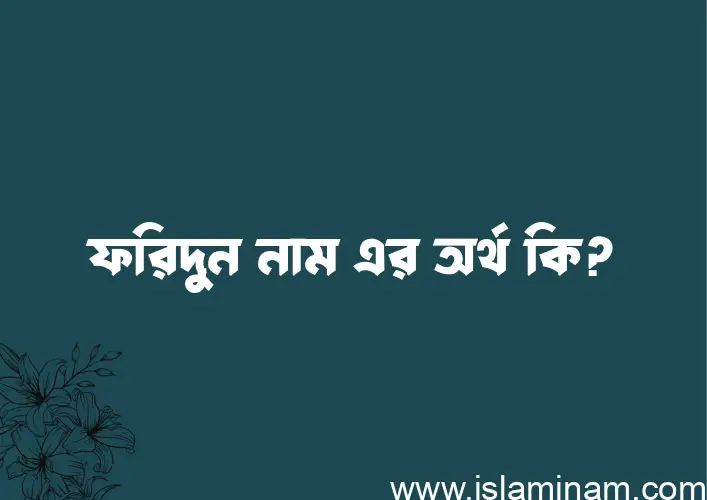 ফরিদুন নামের অর্থ কি? ফরিদুন নামের বাংলা, আরবি/ইসলামিক অর্থসমূহ