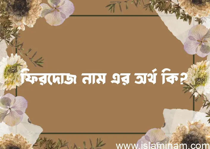 ফিরদোজ নামের অর্থ কি? (ব্যাখ্যা ও বিশ্লেষণ) জানুন