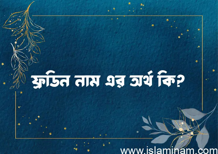 ফ্রডিন নামের অর্থ কি? ইসলামিক আরবি বাংলা অর্থ এবং নামের তাৎপর্য