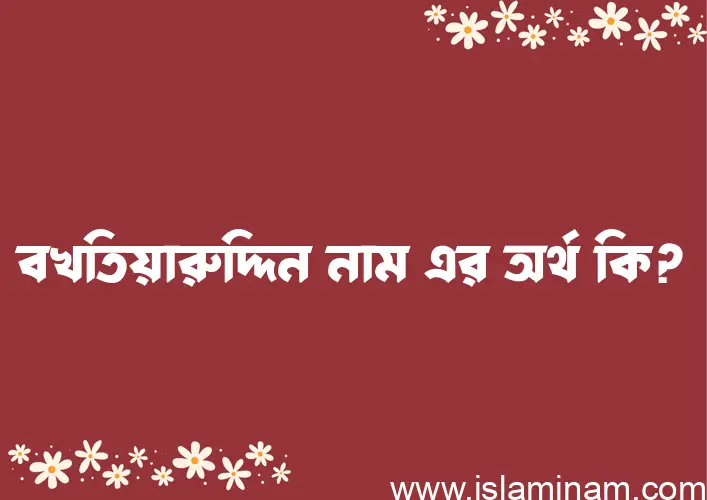 বখতিয়ারুদ্দিন নামের অর্থ কি? বখতিয়ারুদ্দিন নামের বাংলা, আরবি/ইসলামিক অর্থসমূহ