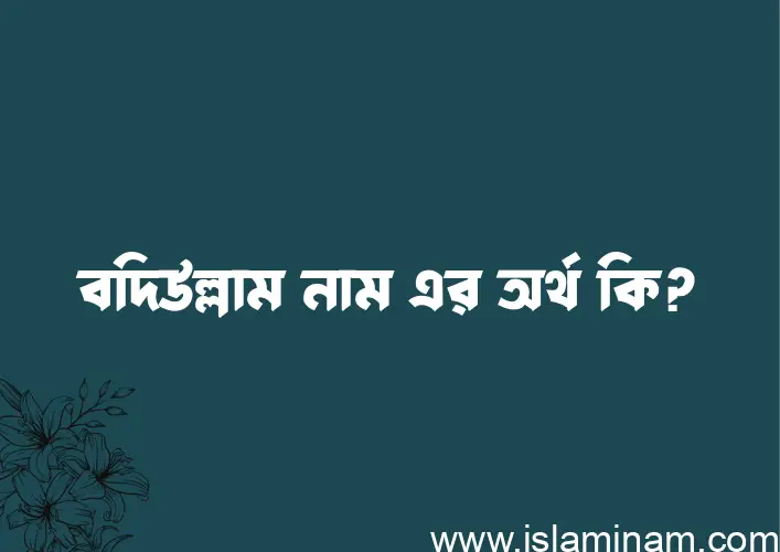 বদিউল্লাম নামের অর্থ কি? বদিউল্লাম নামের বাংলা, আরবি/ইসলামিক অর্থসমূহ