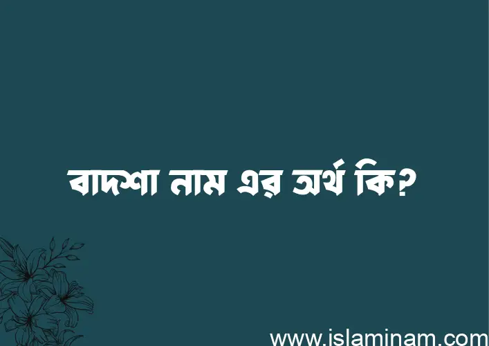 বাদশা নামের অর্থ কি এবং ইসলাম কি বলে? (বিস্তারিত)