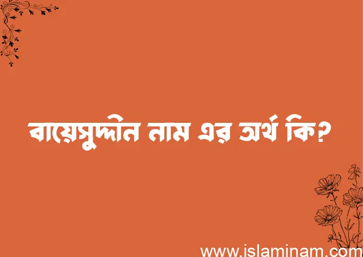 বায়েসুদ্দীন নামের অর্থ কি এবং ইসলাম কি বলে? (বিস্তারিত)