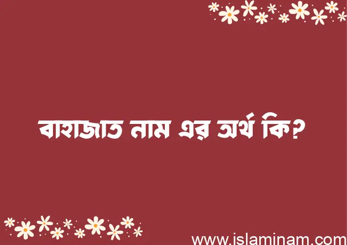 বাহাজাত নামের অর্থ কি? বাহাজাত নামের বাংলা, আরবি/ইসলামিক অর্থসমূহ