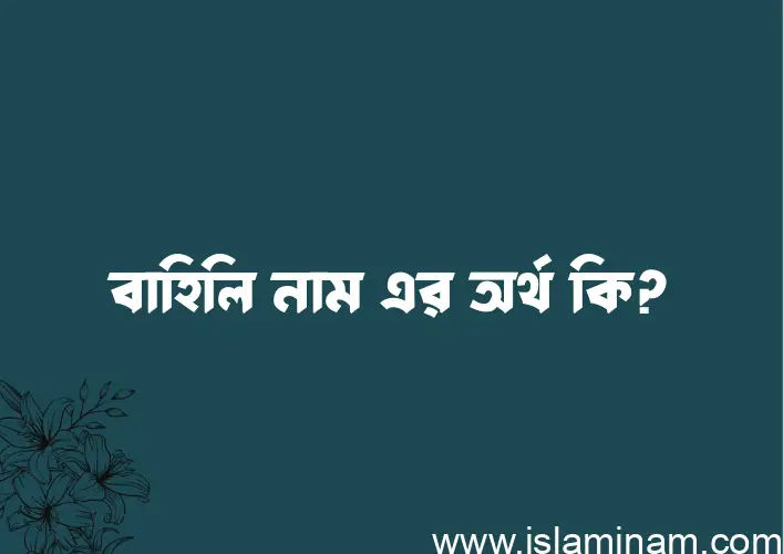 বাহিলি নামের অর্থ কি, বাংলা ইসলামিক এবং আরবি অর্থ?