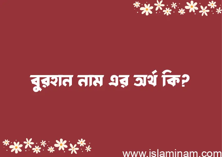 বুরহান নামের অর্থ কি এবং ইসলাম কি বলে? (বিস্তারিত)