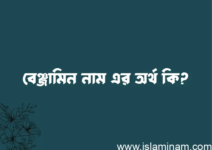 বেঞ্জামিন নামের অর্থ কি এবং ইসলাম কি বলে? (বিস্তারিত)