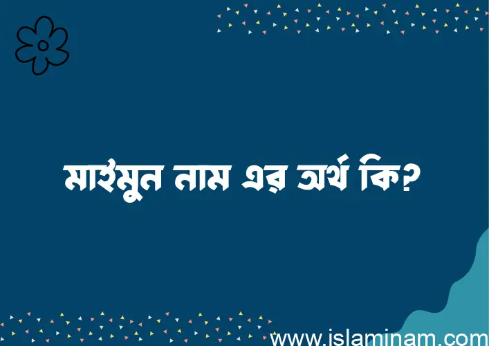 মাইমুন নামের অর্থ কি এবং ইসলাম কি বলে? (বিস্তারিত)