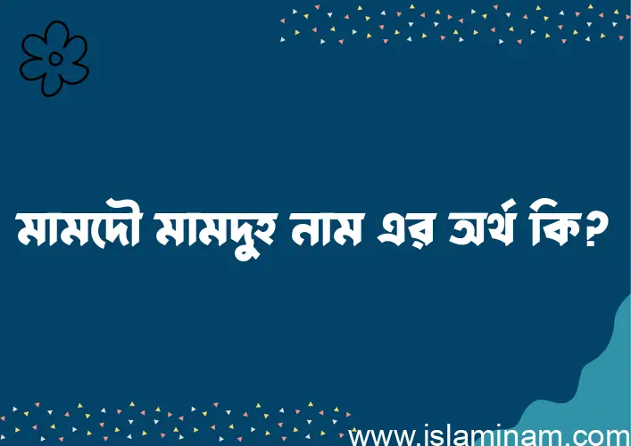 মামদৌ মামদুহ নামের অর্থ কি? ইসলামিক আরবি বাংলা অর্থ এবং নামের তাৎপর্য