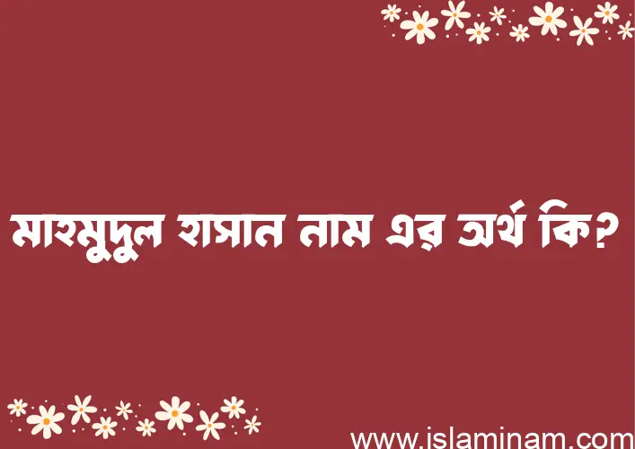 মাহমুদুল হাসান নামের অর্থ কি? ইসলামিক আরবি বাংলা অর্থ