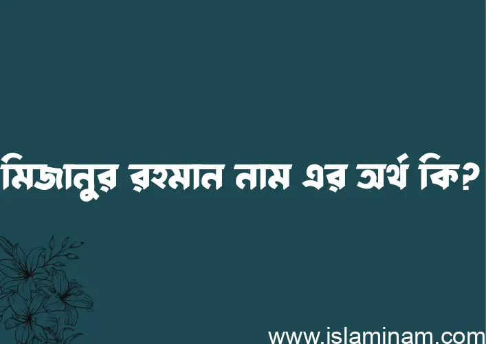 মিজানুর রহমান নামের অর্থ কি? মিজানুর রহমান নামের বাংলা, আরবি/ইসলামিক অর্থসমূহ