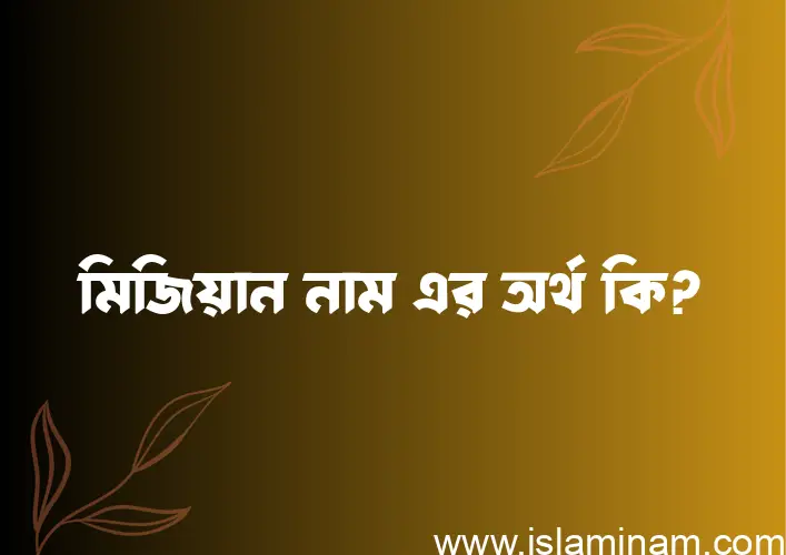 মিজিয়ান নামের অর্থ কি? মিজিয়ান নামের ইসলামিক অর্থ এবং বিস্তারিত তথ্য সমূহ