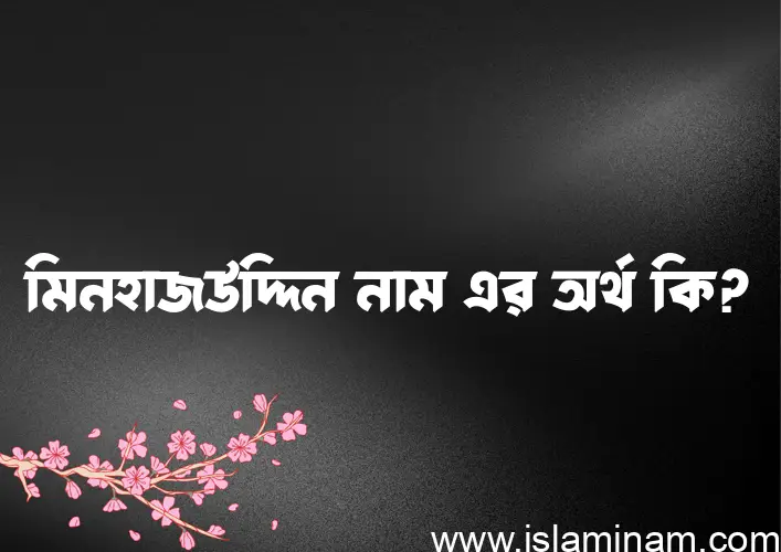 মিনহাজউদ্দিন নামের অর্থ কি? মিনহাজউদ্দিন নামের বাংলা, আরবি/ইসলামিক অর্থসমূহ