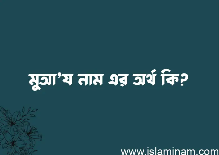 মুআ’য নামের অর্থ কি? মুআ’য নামের বাংলা, আরবি/ইসলামিক অর্থসমূহ