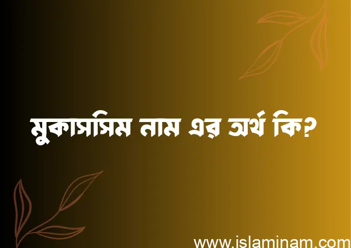 মুকাসসিম নামের অর্থ কি? মুকাসসিম নামের ইসলামিক অর্থ এবং বিস্তারিত তথ্য সমূহ