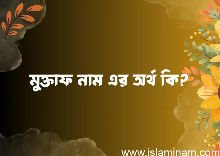 মুক্তাফ নামের অর্থ কি? মুক্তাফ নামের বাংলা, আরবি/ইসলামিক অর্থসমূহ