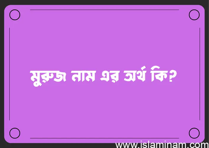 মুরুজ নামের অর্থ কি, ইসলামিক আরবি এবং বাংলা অর্থ জানুন