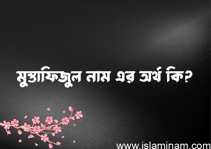 মুস্তাফিজুল নামের অর্থ কি এবং ইসলাম কি বলে? (বিস্তারিত)