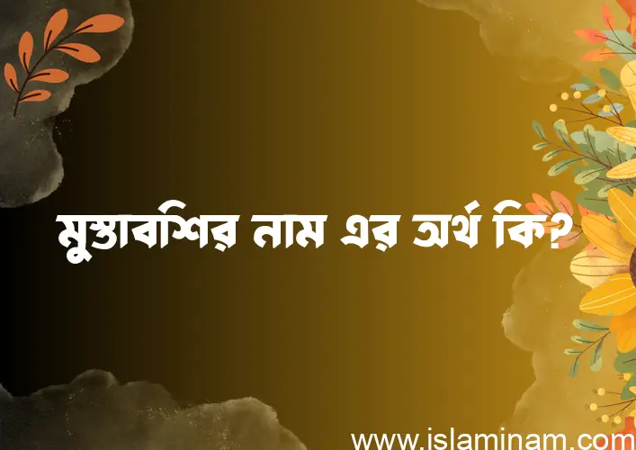 মুস্তাবশির নামের আর্থ কি?