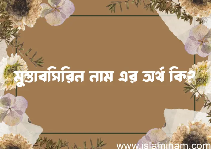 মুস্তাবসিরিন নামের অর্থ কি এবং ইসলাম কি বলে? (বিস্তারিত)