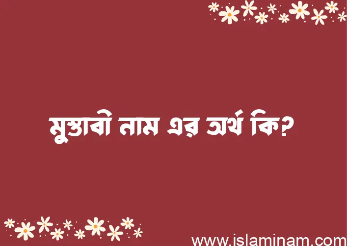 মুস্তাবী নামের অর্থ কি, ইসলামিক আরবি এবং বাংলা অর্থ জানুন