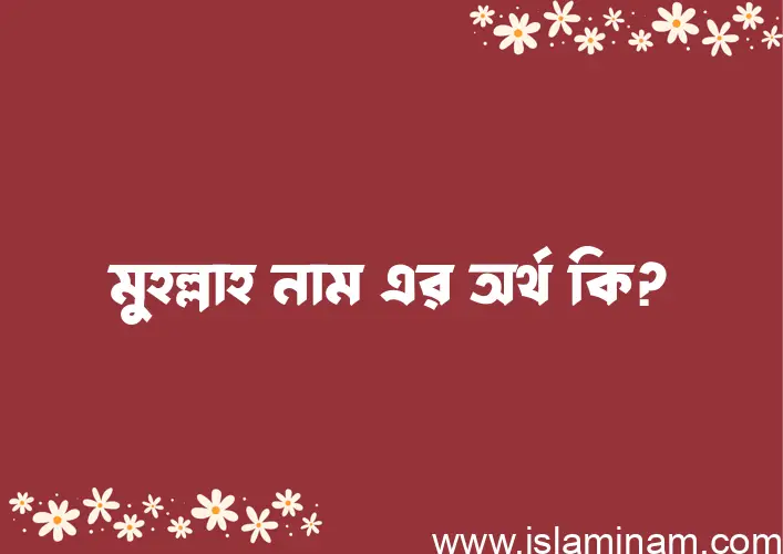 মুহল্লাহ নামের অর্থ কি, ইসলামিক আরবি এবং বাংলা অর্থ জানুন