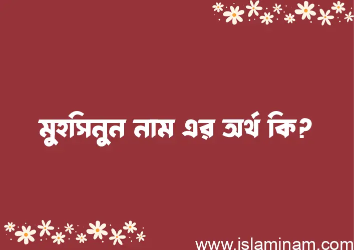 মুহসিনুন নামের অর্থ কি? মুহসিনুন নামের বাংলা, আরবি/ইসলামিক অর্থসমূহ