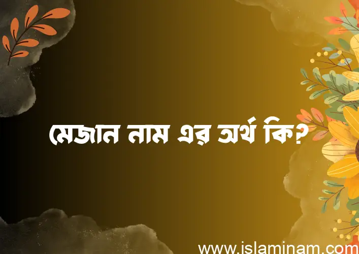 মেজান নামের অর্থ কি? ইসলামিক আরবি বাংলা অর্থ